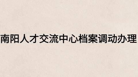 南阳人才交流中心档案查询入口,南阳个人档案查询系统