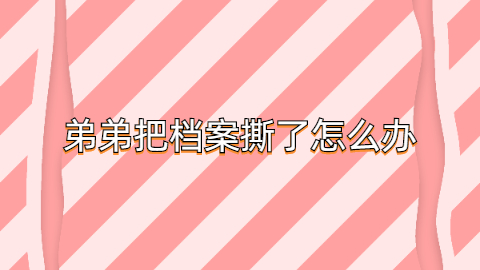 弟弟把档案撕了怎么办,档案被撕开是不是就没效了?