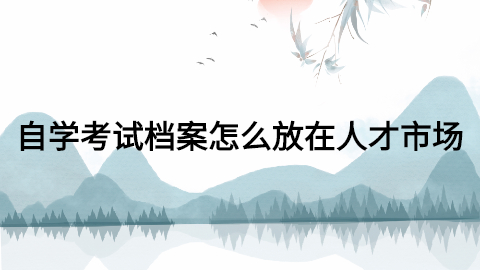 自学考试档案怎么放在人才市场,自学考试档案袋要放到哪?
