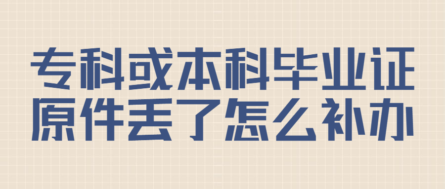 毕业证原件丢了怎么补,专科/本科毕业证原件丢了怎么补办?