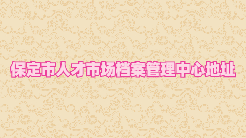 保定市人才市场档案管理中心地址,怎么把档案存进去?