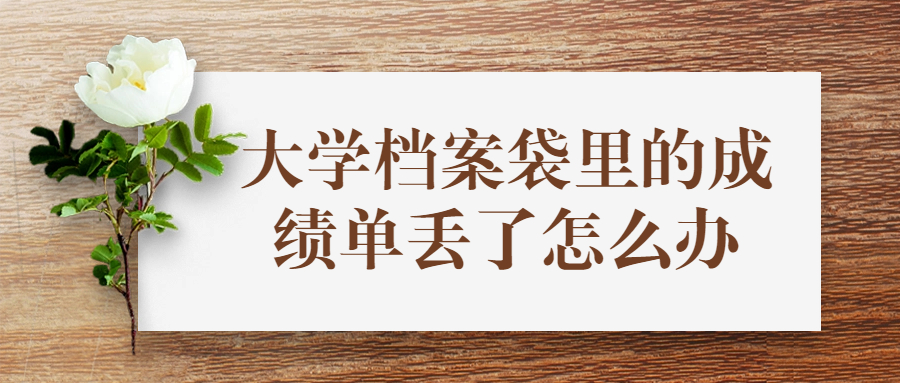 大学档案袋里的成绩单丢了怎么办,可以补办吗?