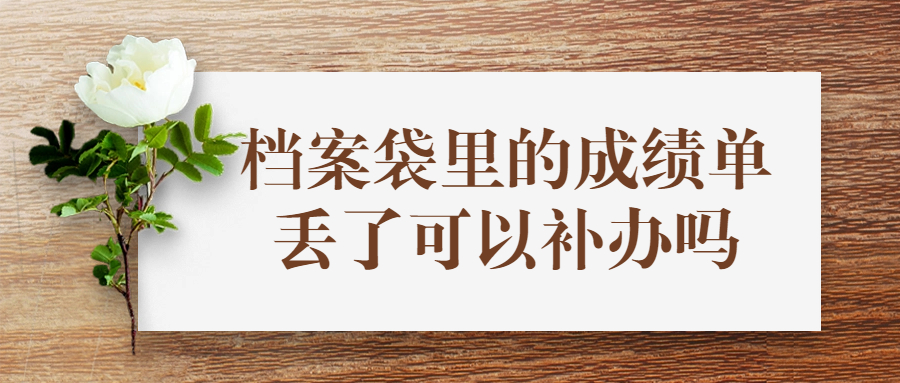 大学档案袋里的成绩单丢了怎么办,可以补办吗?